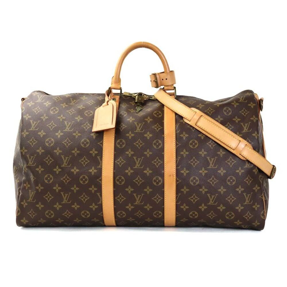 Louis Vuitton Keepall Bandouliรจre 55 Boston Bag, Monogram Canvas, Brown, Men'...